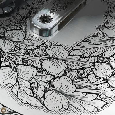 ZEMAITIS MFG-AC-24 BK Black エレキギター ゼマティス トップのメタルプレートはゼマイティスの伝統であるリーフ柄の彫金デザイン
