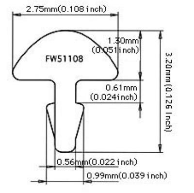 Jescar Frets #51108 NS18% 24pcs set No.942 フレット サイズ図画像