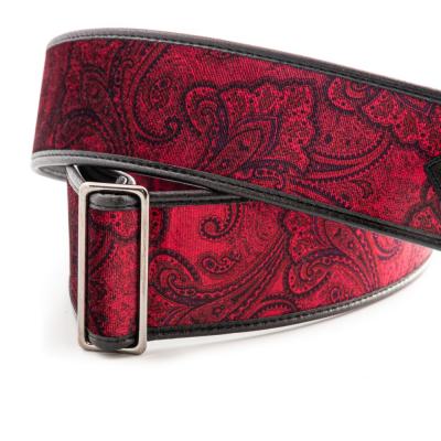 Righton! STRAPS T-PAISLEY VELVET Red ギターストラップ アップの画像