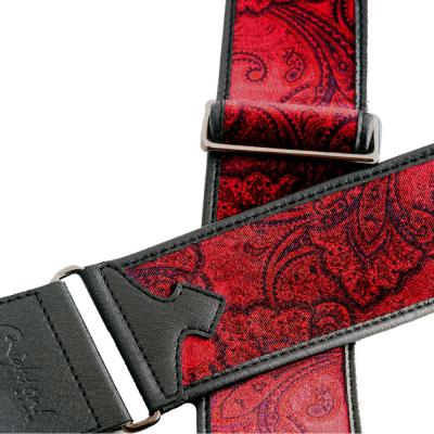 Righton! STRAPS T-PAISLEY VELVET Red ギターストラップ アップの画像