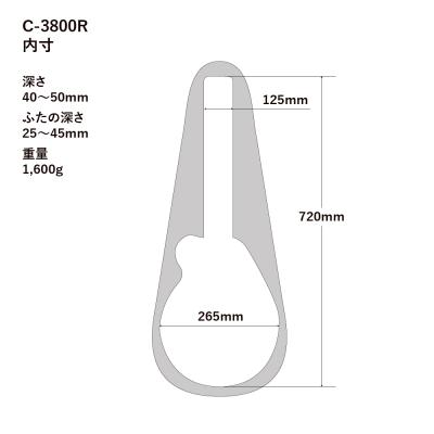 A.A.A. by HOSCO C-3800R フラットマンドリン用ギグケース ケース内寸画像