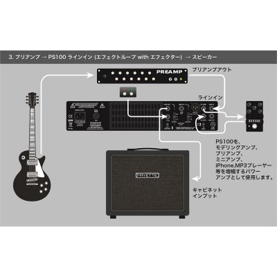 FRYETTE PS-100 リアクティブロード + チューブパワーアンプ 接続例