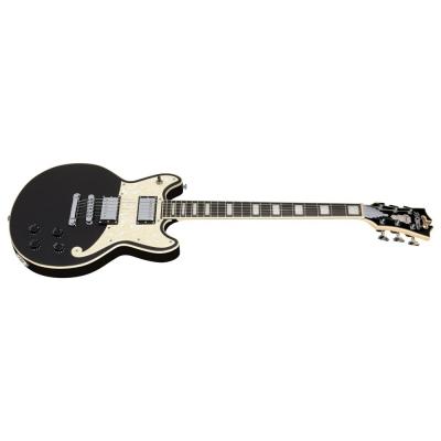 D’Angelico Premier Brighton Black Flake エレキギター 斜めアングル画像