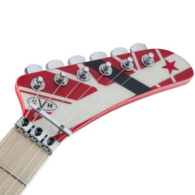 EVH Striped Series 5150 Red with Black and White Stripes エレキギター ヘッドの画像