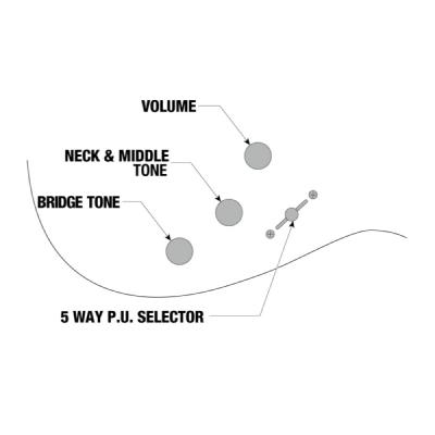 IBANEZ AT100CL-SB エレキギター コントロール図画像