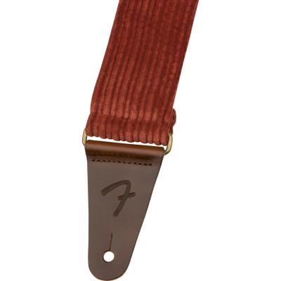 Fender Corduroy Strap Antique Cherry 2' ギターストラップ ストラップエンドにはフルグレインレザーを採用した究極の快適さと耐久性