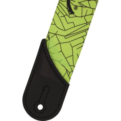 Jackson Cracked Mirror Strap Green 2' ギターストラップ ストラップエンド画像