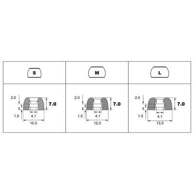 NUARL NME-P7-M 完全ワイヤレスイヤホン対応 抗菌性 低反発フォームタイプ・イヤーピース Magic Ear+7 (M set) サイズ詳細