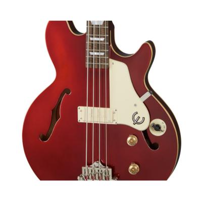 Epiphone Jack Casady Bass Sparkling Burgundy エレキベース ブリッジ、ピックアップ、Fホール、コントロール部画像