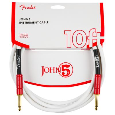 Fender フェンダー JOHN 5 INST CABLE WHT/RD ジョン5 3m ギターケーブル