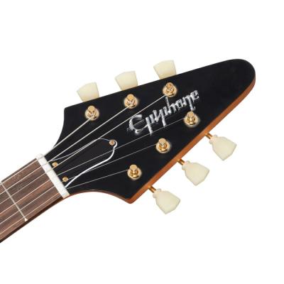 Epiphone エピフォン 1958 Korina Flying V White Pickguard Aged Natural エレキギター 詳細画像