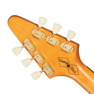 Epiphone エピフォン 1958 Korina Flying V White Pickguard Aged Natural エレキギター 詳細画像