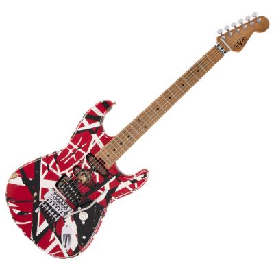 EVH イーブイエイチ Striped Series Frankenstein Frankie， Maple Fingerboard， Red with Black Stripes Relic エレキギター