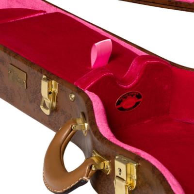 Gibson ギブソン ASLFTCASE-5L-LPS Lifton Historic ”5-Latch” Brown/Pink Hardshell Case, Les Paul エレキギター用ハードケース クッション、ラベル