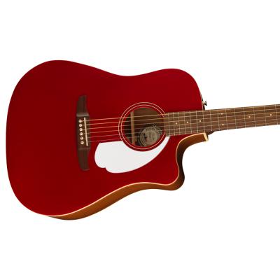 Fender フェンダー REDONDO PLAYER CAR WN Candy Apple Red エレアコ アコースティックギター ボディ画像