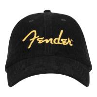 Fender フェンダー Gold Spaghetti Logo Corduroy Baseball Hat Black One Size ベースボールキャップ 帽子