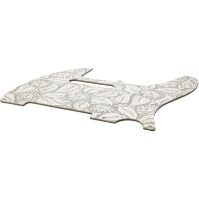 Fender フェンダー Waylon Jennings Telecaster Pickguard White ピックガード ホワイト スタイリッシュなパターンのエンボスレザー