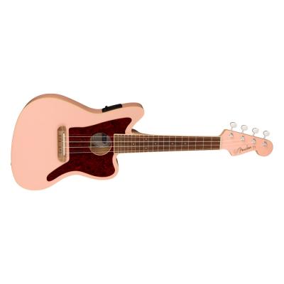 Fender フェンダー Fullerton Jazzmaster Uke Walnut Fingerboard Tortoiseshell Pickguard Shell Pink コンサートサイズ エレクトリックウクレレ コンサートサイズ エレクトリックウクレレ 画像