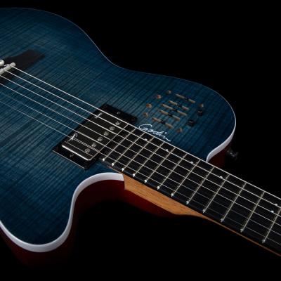 Godin ゴダン A6 ULTRA Denim Blue Flame エレクトリックアコースティックギター ネック画像