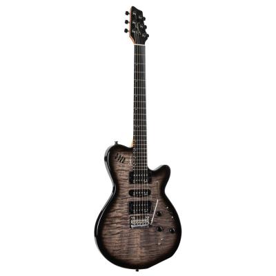 Godin ゴダン xtSA Flame Trans Black エレキギター 斜めアングル画像