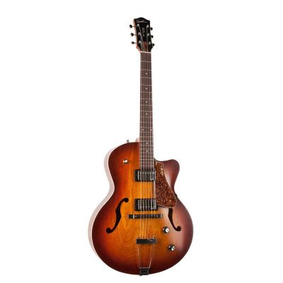 Godin ゴダン 5th Avenue CW Kingpin II HB Cognac Burst エレキギター 斜めアングル画像