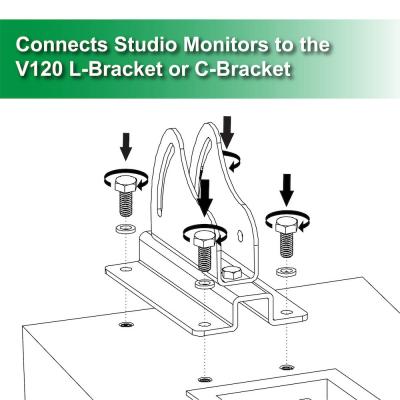 ISO ACOUSTICS V120 107x50 Adapter V120用ブラケット取付プレート 107mm x 50mmの4つの取付け穴 Cブラケット/Lブラケット用 取り付け図