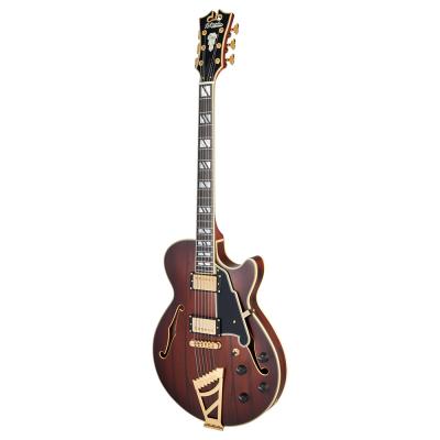 D’Angelico ディアンジェリコ Deluxe SS Satin Brown Bursty セミアコ エレキギター 本体画像