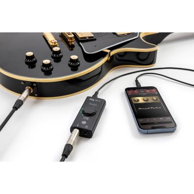 IK Multimedia アイケーマルチメディア iRig HD X ギター用モバイルデジタルインターフェイス オーディオインターフェース スマホ接続例画像