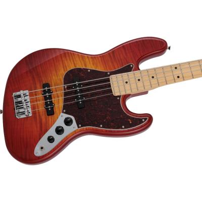 Fender フェンダー 2024 Collection Made in Japan Hybrid II Jazz Bass FLAME SSO エレキベース ジャズベース ボディ斜めアングル画像