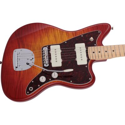 Fender フェンダー 2024 Collection Made in Japan Hybrid II Jazzmaster FLAME SSO エレキギター ジャズマスター ボディ斜めアングル画像