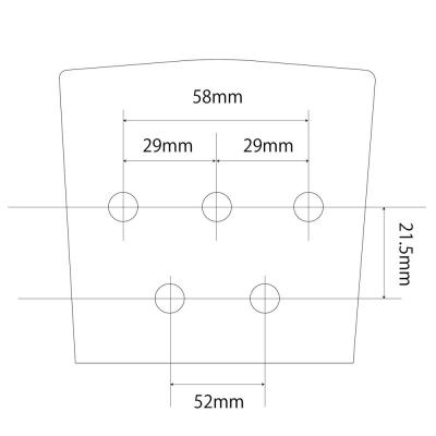 ALLPARTS オールパーツ BB-0316-010 Bridge And Tailpiece For Rickenbacker リッケンバッカースタイル ベースブリッジ 寸法図画像