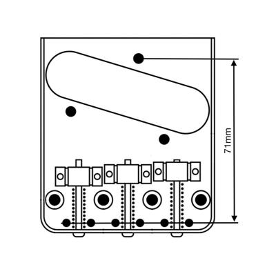 Vega-Trem ベガトレム VT2ND Teletrem classic with VT Logo arm VT ロゴありアーム クラシックタイプ トレモロアーム ブリッジ 寸法図