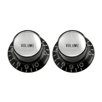 ALLPARTS オールパーツ PK-0184-023 Black Volume Reflector Knobs (Qty 2) リフレクターノブ ボリュームノブ 2個セット