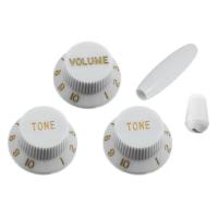 ALLPARTS オールパーツ PK-0178-025 White Knob Set For Stratocaster ストラトキャスタースタイル用ノブセット