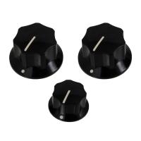 ALLPARTS オールパーツ PK-0174-023 Black Knob Set For Jazz Bass ジャズベースタイプ用ノブセット