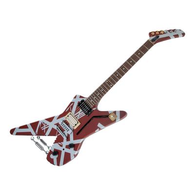 EVH イーブイエイチ Striped Series Shark Burgundy with Silver Stripes エレキギター 全体像