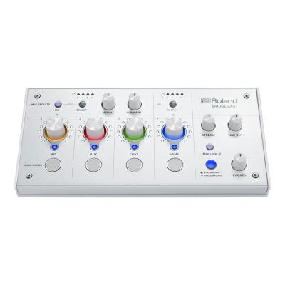 ROLAND BRIDGE CAST Ice White ゲーミングオーディオミキサー オーディオインターフェイス BRC-WH 全体像