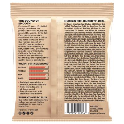 アーニーボール ギター弦 フラットワウンド ERNIE BALL 2580 Flatwound Stainless Steel 11-50 Light ステンレススチール パッケージ画像