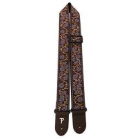 Perri’s ペリーズ TWS-7072 FLORAL JACQUARD GUITAR STRAP BRN/BLU ブラウン ブルー ギターストラップ