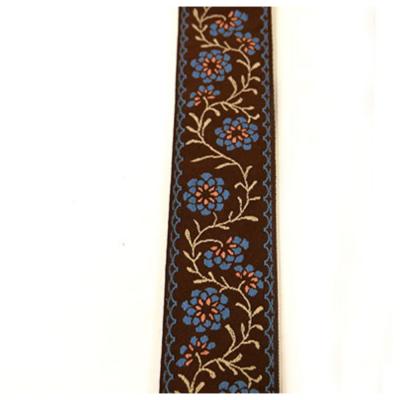 Perri’s ペリーズ TWS-7072 FLORAL JACQUARD GUITAR STRAP BRN/BLU ブラウン ブルー ギターストラップ 本体画像1