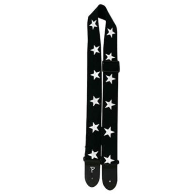 Perri’s ペリーズ CWS20-6845 BLACK W/STARS 星柄 Deluxe Cotton Strap ギターストラップ