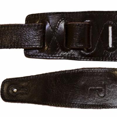 Perri’s ペリーズ AFRICA BLACK AFR25-6874 Guitar strap ブラック 革 ギターストラップ 長さ調整部