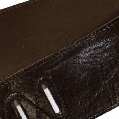 Perri’s ペリーズ AFRICA BLACK AFR25-6874 Guitar strap ブラック 革 ギターストラップ 詳細図