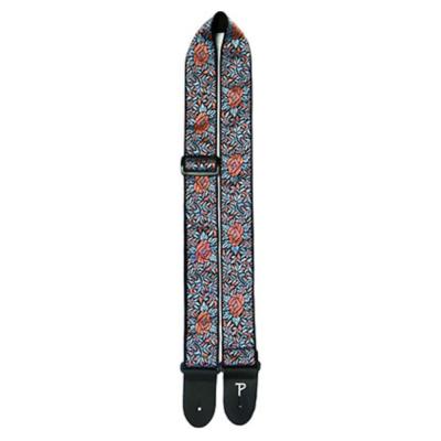 Perri’s ペリーズ TWS-7275 2インチ BLUE AND RED FLOWER PATTERN JACQUARD GUITAR STRAP ギターストラップ