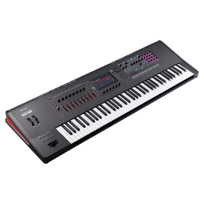 シンセサイザー ローランド ROLAND FANTOM-7EX MUSIC WORKSTATION キーボード 76鍵盤 セミウェイテッド ファントム 左サイドからのアングル