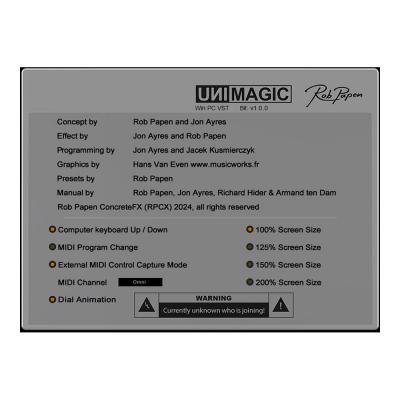 Rob Papen UniMagic エフェクトプラグイン 画面サンプル