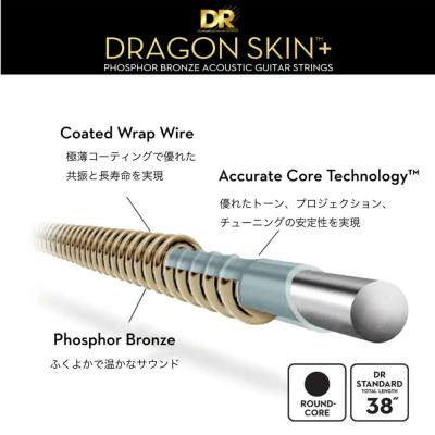 DR DRAGON SKIN+ DAP-11 11-50 Phosphor Bronze アコースティックギター弦 ドラゴン・スキン プラス