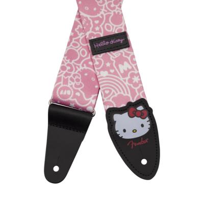 Fender フェンダー Fender x Hello Kitty Polyester Strap Pink ギターストラップ レザーエンド