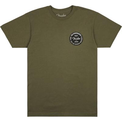 Fender フェンダー Stratocaster 70th Anniversary Badge Tee Olive Tシャツ