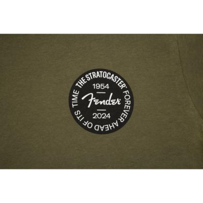 Fender フェンダー Stratocaster 70th Anniversary Badge Tee Olive S ロゴ